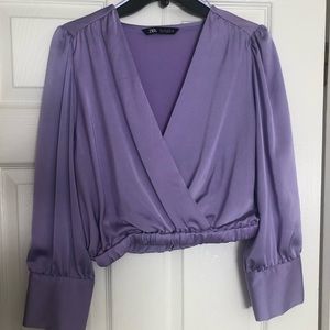 Zara Cropped Shirt, Size L, Never Worn